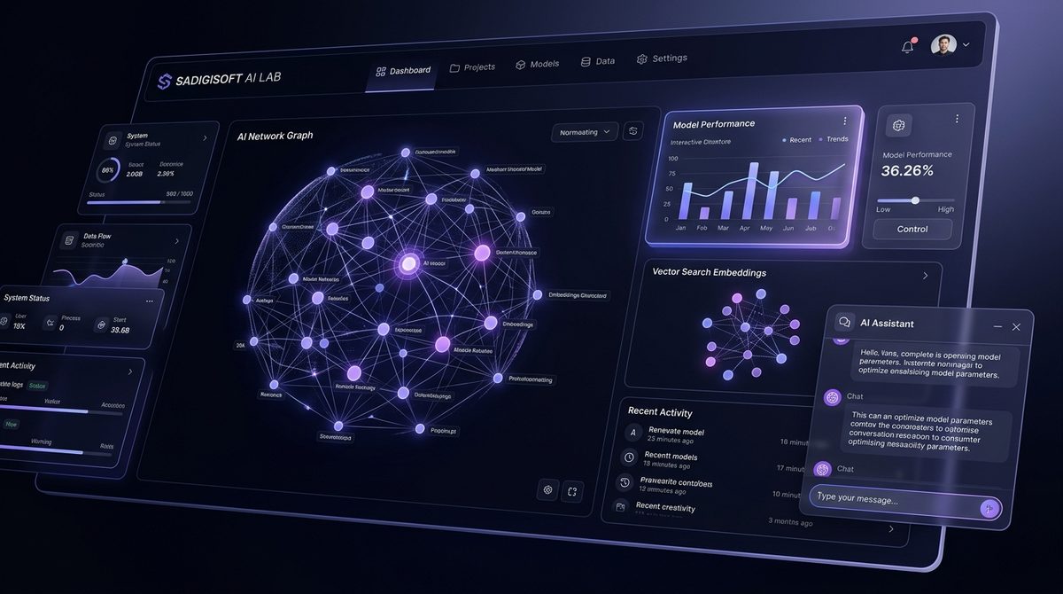 SADigisoft AI Lab Interface Mockup